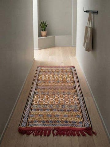 handgeknoopt Berber / Kelim loper tapijt met geometrisch, Huis en Inrichting, Nieuw