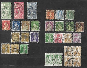 Zwitserland - selectie van gestempelde postzegels tot 1945, Gestempeld
