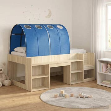 vidaXL Bedframe met Tunnel 3 st Sonoma eiken en blauw, Verzenden, Nieuw