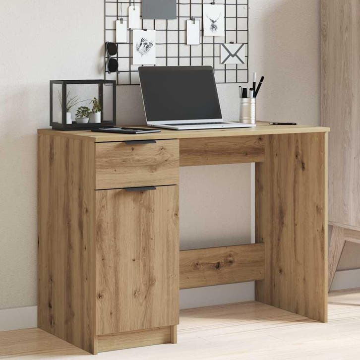 vidaXL Bureau 100x50x75 cm bewerkt hout artisanaal, Maison & Meubles, Bureaux, Envoi