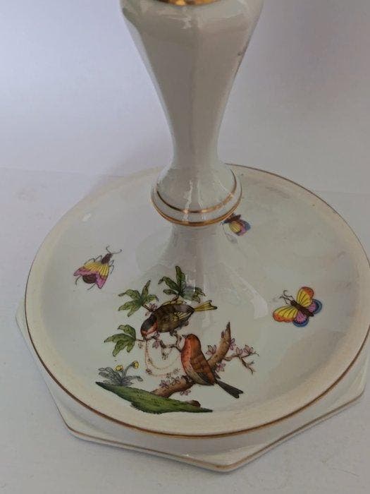 Herend - Kaarsenhouder - Porselein - Herend Rothschild, Antiek en Kunst, Curiosa en Brocante