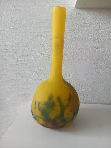 André Delatte - Vase - Mormoréen - Pâte de verre - Vase, Antiquités & Art