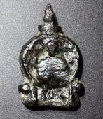 Médiéval, époque des Croisés Bronze Rare icône-pendentif