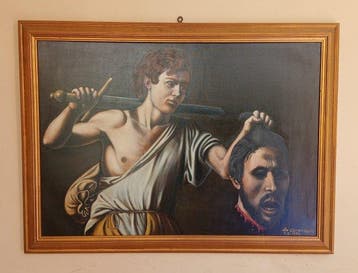Scuola italiana (XX), Da Caravaggio - Davide con la testa di