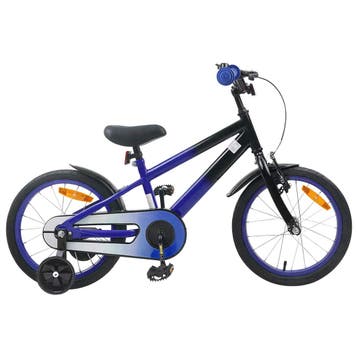 vidaXL Kinderfiets 16 Inch voor 4-6 jaar oud Blauw Zwart, Verzenden
