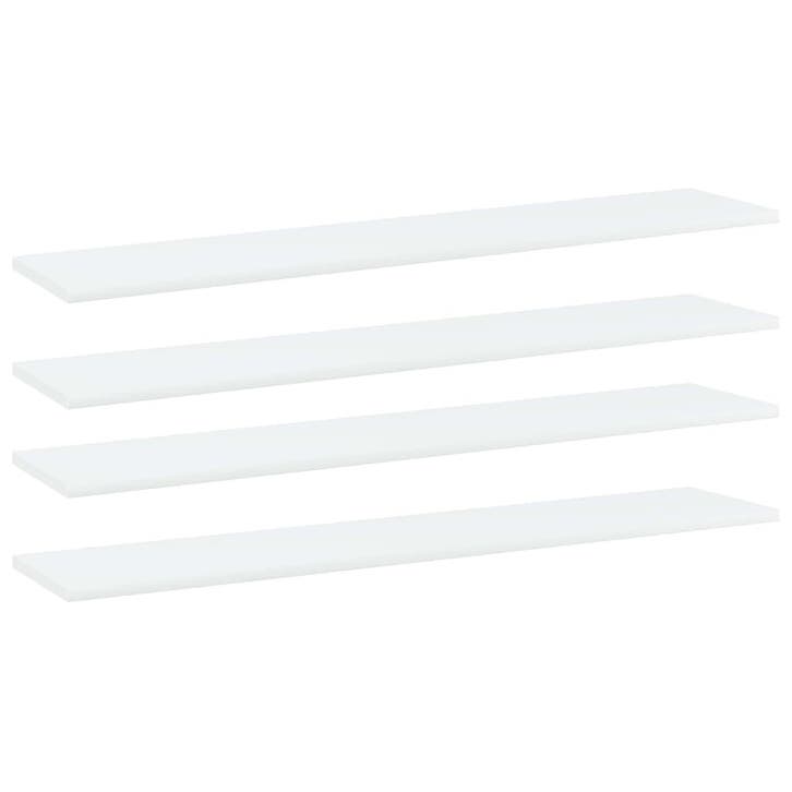vidaXL Wandschappen 4 st 100x20x1,5 cm bewerkt hout wit, Maison & Meubles, Accessoires pour la Maison | Étagères murales & Rayons de bibliothèque