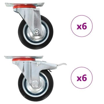 vidaXL 12 st Zwenkwielen 75 mm, Verzenden