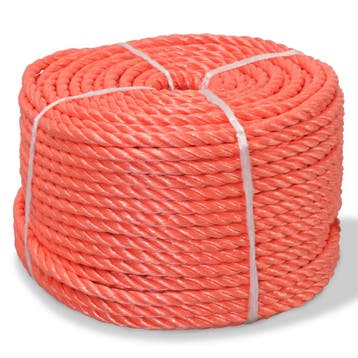 vidaXL Touw gedraaid 12 mm 250 m polypropyleen oranje, Verzenden