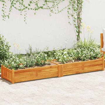 vidaXL Plantenbak verhoogd 200x50x25 cm acaciahout, Verzenden, Nieuw