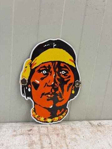 Indian Motorcycle – Reclamebord – Native American Chief –