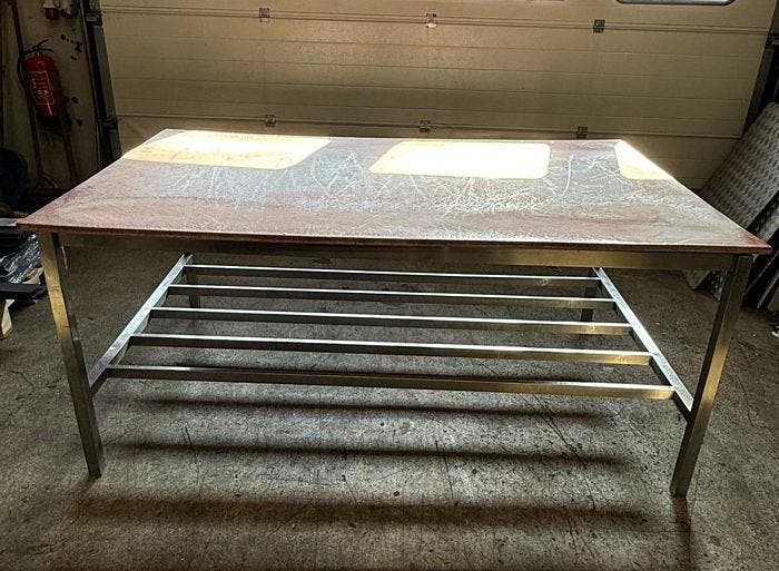 RVS Snijtafel, Werktafel, B200 x D120 x H85cm, Zakelijke goederen, Kantoor en Winkelinrichting | Winkel en Inventaris