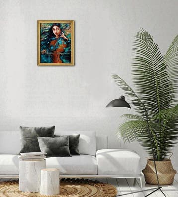 Krystyna Roz-Pasek - Szept smyczka - oil on canvas, Antiek en Kunst