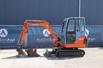 Veiling: Minigraver Hitachi EX22-2 Diesel 13.6kW 1998, Zakelijke goederen, Machines en Bouw | Kranen en Graafmachines, Ophalen