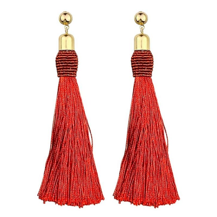Fako Bijoux - Oorbellen - Kwast - XXL - Retro - Rood, Handtassen en Accessoires, Oorbellen, Verzenden