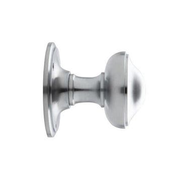 Draaibare ronde deurknop 80mm in mat nikkel - voor binnen..., Doe-het-zelf en Bouw, Ophalen of Verzenden, Nieuw, Koper of Messing