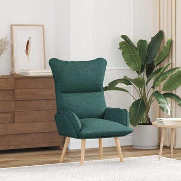 vidaXL Fauteuil Donkergroen 69 x 74 x 93 cm Stof en, Verzenden, Nieuw