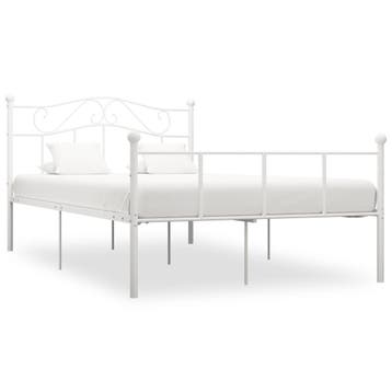 vidaXL Bedframe metaal wit 140x200 cm, Verzenden