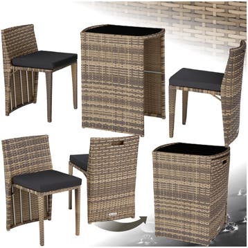 Aluminium wicker bistroset Hamburg - natuur, Tuin en Terras, Tuinsets en Loungesets, Verzenden, Nieuw