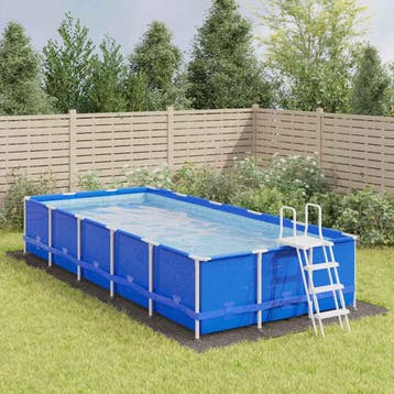 vidaXL Zwembadgrondzeil 750x370 cm polyester geotextiel, Verzenden
