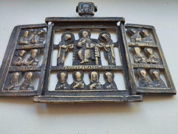 Icoon - Christus, de Almachtige, die op de troon zit met de