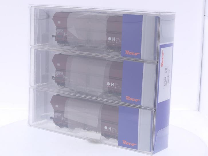 Schaal H0 Roco 67082 3-delige set zelflossende onderlosse..., Hobby en Vrije tijd, Modeltreinen | H0, Gelijkstroom, Analoog, Zo goed als nieuw