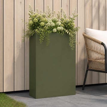 vidaXL Plantenbak Olijfgroen 50 x 20 x 75 cm Koudgewalst, Tuin en Terras, Verzenden, Nieuw