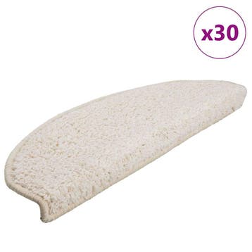 vidaXL Trapmatten 30 stuks 65x21x4 cm Wit Halfrond Groot, Verzenden, Nieuw