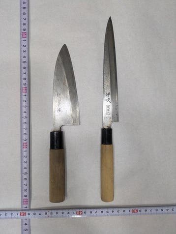 Keukenmes - Staal, Hout - Japan - Traditionele Japanse deba-