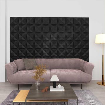 vidaXL Wandpanelen 12 pcs Origami Zwart 50 x 50 cm XPS, Verzenden, Nieuw
