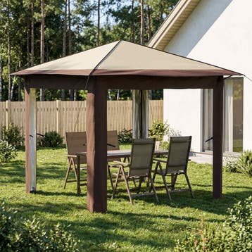 vidaXL Tuinpaviljoen zonder Zijwand 2,6 x 2,6 m Crème en, Verzenden