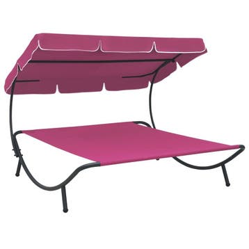 Loungebed roze -34% Retour deal! Weg is weg, Tuin en Terras, Verzenden, Zo goed als nieuw, Metaal