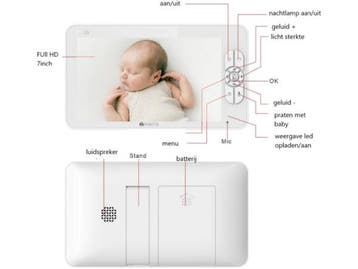 Veiling - Qualista Baby Monitor Pro babyfoon met camera 7&qu, Kinderen en Baby's, Nieuw