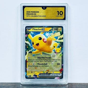 Pokémon Graded card - Pikachu ex 053 - 30th Anniversary –, Nieuw