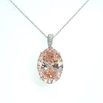 Collier - 14 carats Or blanc - 8.05ct. tw. Rose Diamant, Nieuw