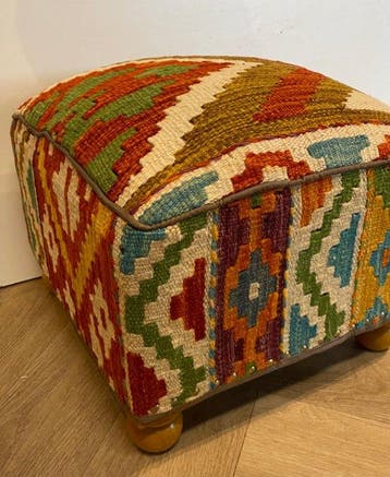Kelim Poef (Inutilisé/Nouveau) - Kelim - 34 cm - 34 cm, Nieuw
