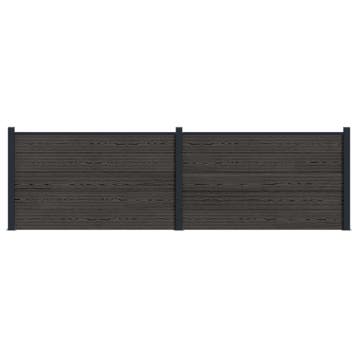 vidaXL Hekpaneel 2 pcs WPC en Aluminium Zwart, Jardin & Terrasse, Verzenden