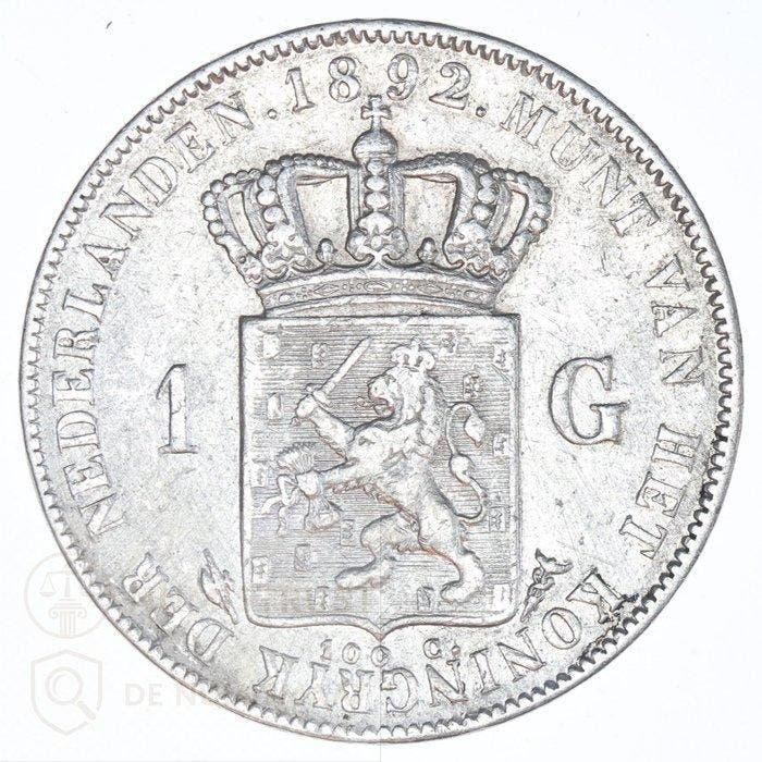 Nederland. Wilhelmina. 1 Gulden 1892, 1907, 1915 en 1931 (4, Timbres & Monnaies, Monnaies | Pays-Bas