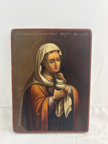 Icoon - Russisch icoon van Sint Maria Magdalena - Hout