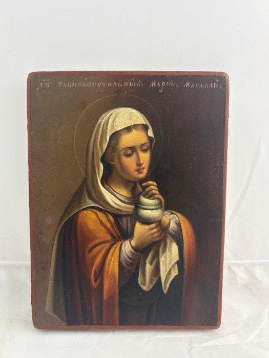 Icoon - Russisch icoon van Sint Maria Magdalena - Hout, Antiek en Kunst, Kunst | Niet-Westerse kunst