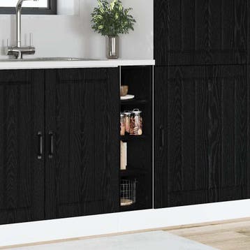 vidaXL Keuken Onderkast Zwart eiken 20 x 44,5 x 81,5 cm, Huis en Inrichting, Verzenden, Nieuw