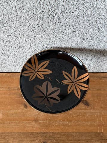 Tafel - Hout, vernis - Japan - Goud Esdoorn en Bloemen