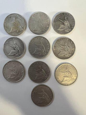 Italie. Lotto di 10 monete da 500 Lire 1961 1° Centenario