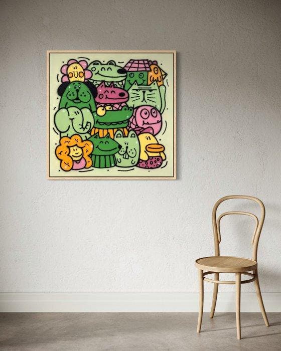 Mr Turkey - Where Joy Lives - NO reserve, Antiquités & Art, Art | Peinture | Moderne
