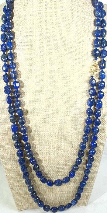 Lapis lazuli NATUURLIJK Afghanistan - Sluiting Zilver 925 -