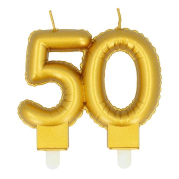 Gouden Kaars 50 Jaar 8cm, Hobby en Vrije tijd, Verzenden, Nieuw