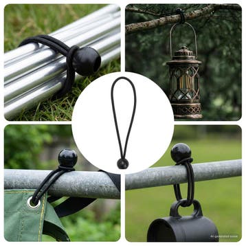 vidaXL Bungee Kordels met Ballen 100 st Zwart 4 mm x 22 cm, Caravanes & Camping, Accessoires de tente, Verzenden