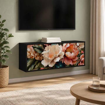 vidaXL Wand gemonteerd TV Kast BORNE 102 x 33 x 40 cm Zwart, Verzenden