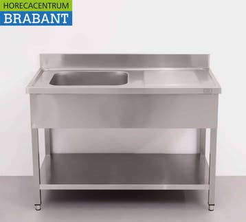 HCB RVS Spoeltafel spoelbak 120 x 60 cm Horeca, Ophalen of Verzenden, Nieuw in verpakking