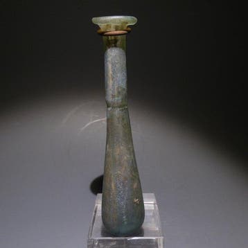 Oud-Romeins Glas Fles. Hoogte 11 cm. 1e - 2e eeuw na, Verzamelen