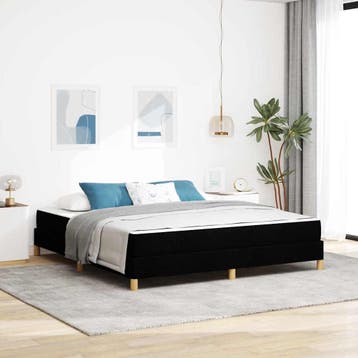 vidaXL Boxspring bed met matras Zwart 180 x 200 cm Stof, Verzenden, Nieuw